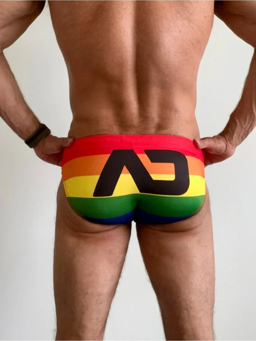 Addicted Brands Colorblock Men's Swim Brief in Red, Orange & Yellow - Picture 2 of 6